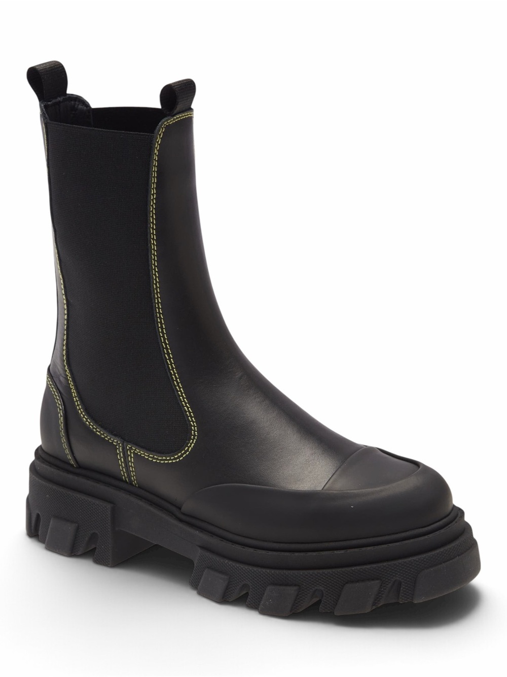 GANNI Leather Mid Chelsea Boot